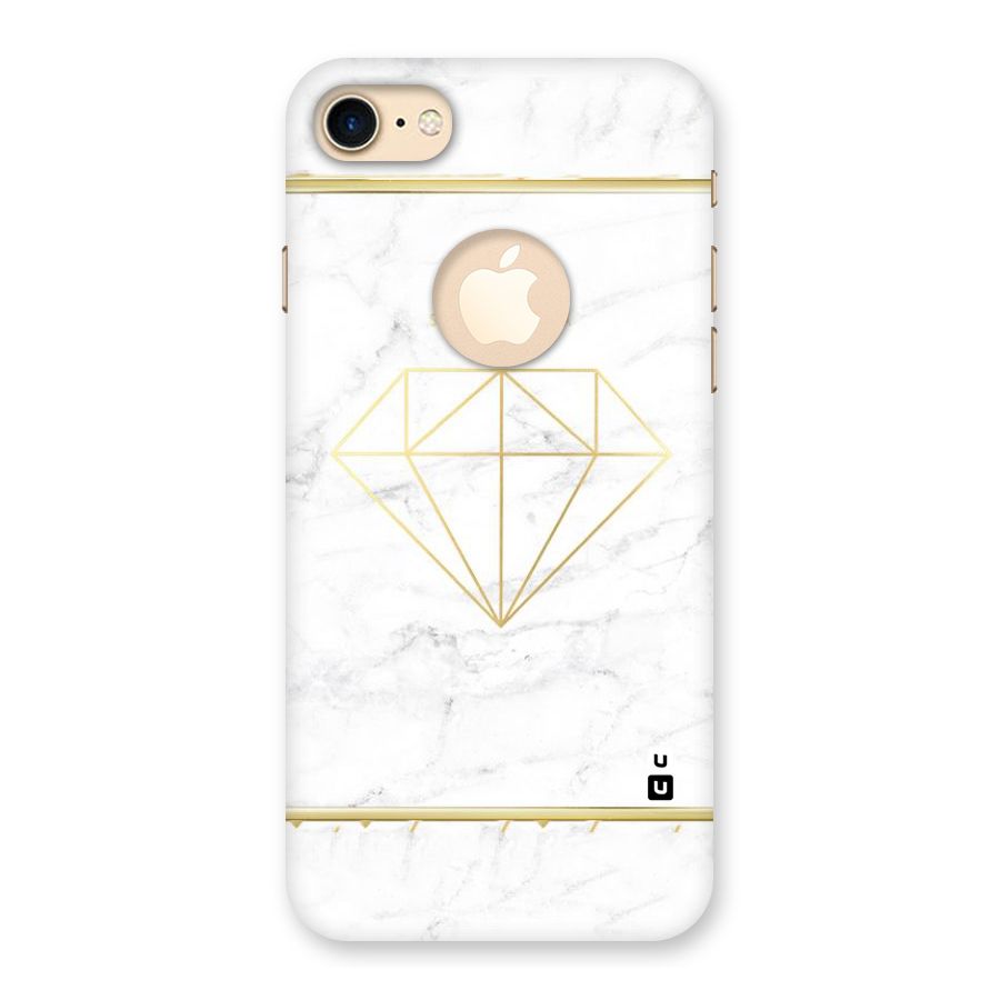 Bright Gold Diamond Back Case for iPhone 7 Logo Cut