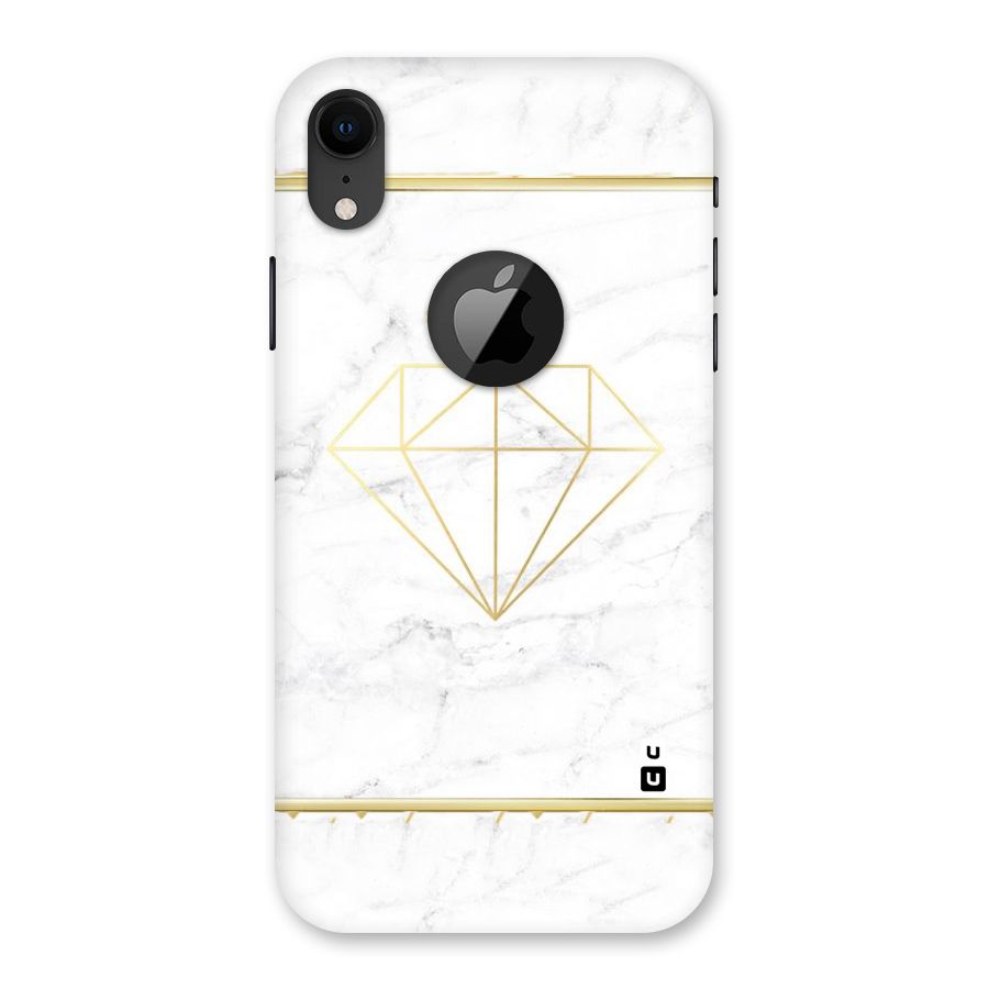 Bright Gold Diamond Back Case for iPhone XR Logo Cut