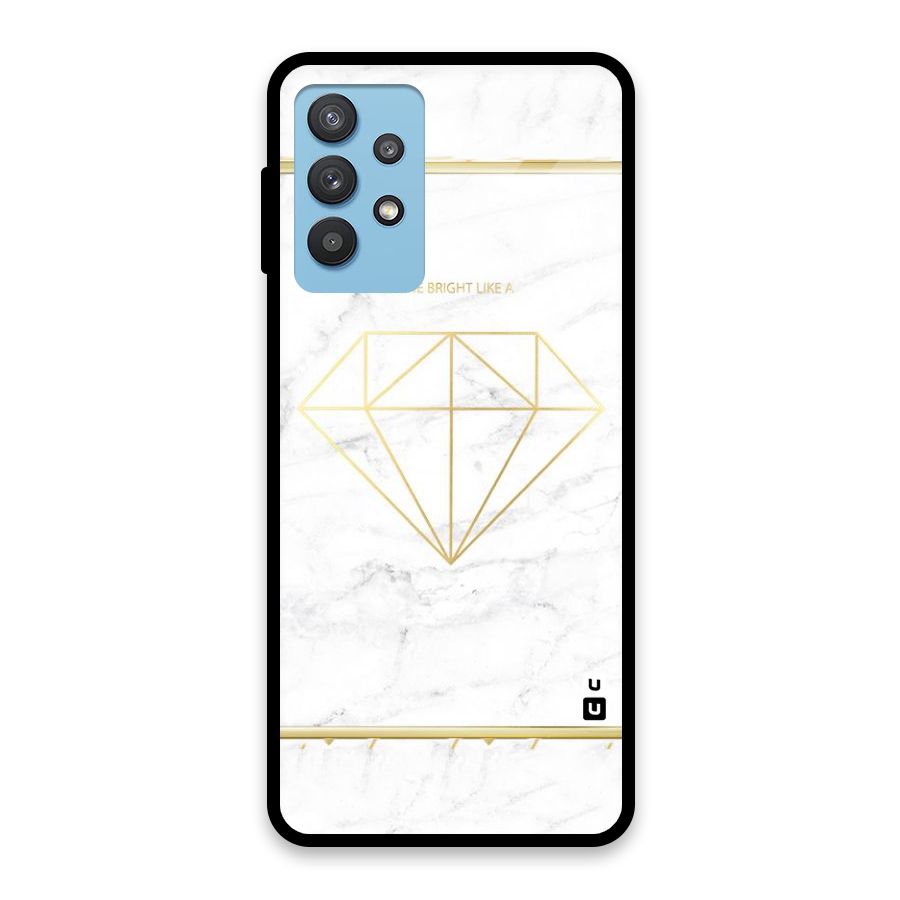 Bright Gold Diamond Glass Back Case for Galaxy M32 5G