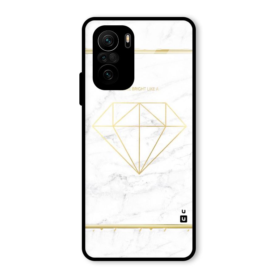 Bright Gold Diamond Glass Back Case for Mi 11X Pro
