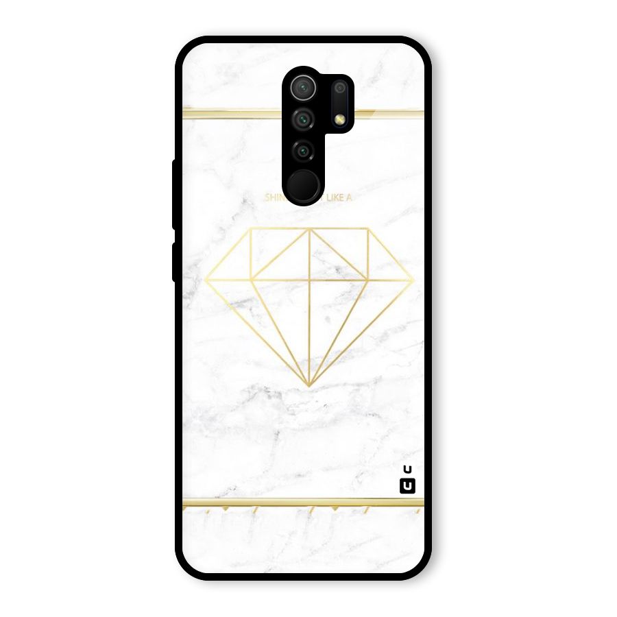 Bright Gold Diamond Glass Back Case for Poco M2