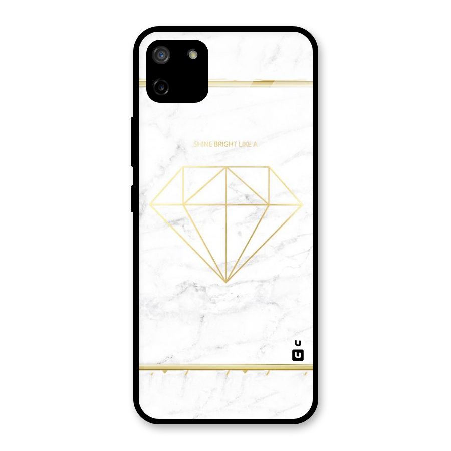 Bright Gold Diamond Glass Back Case for Realme C11