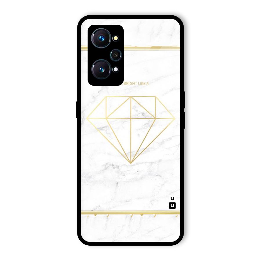 Bright Gold Diamond Glass Back Case for Realme GT 2