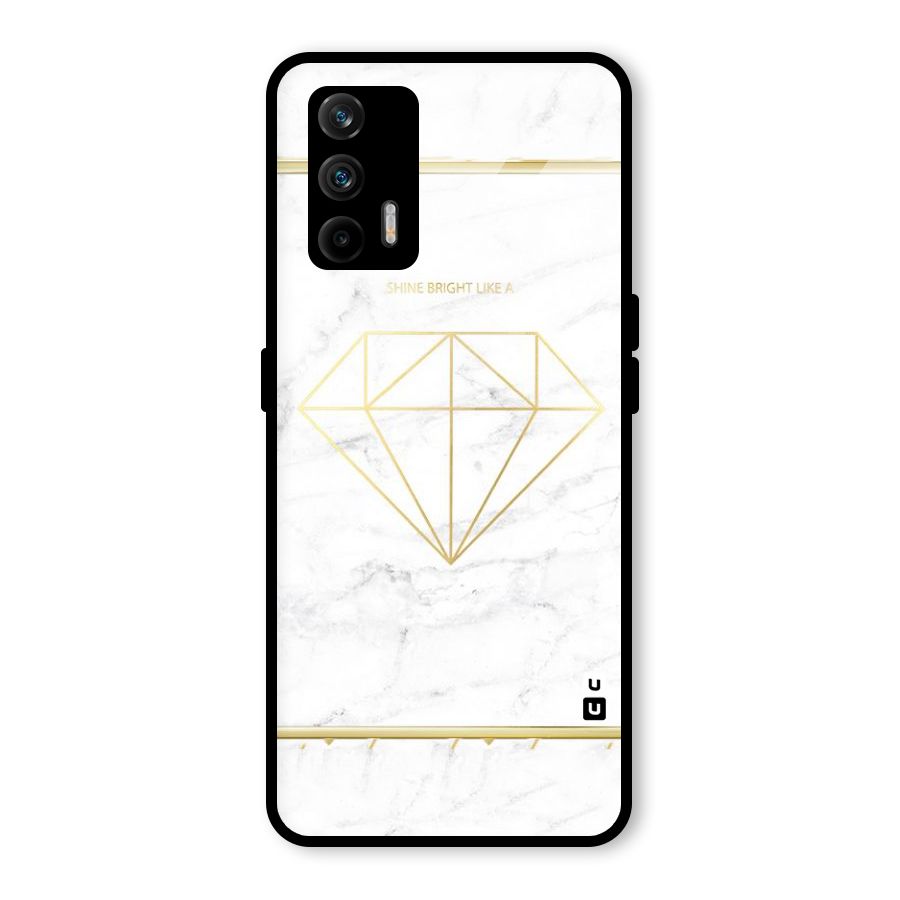 Bright Gold Diamond Glass Back Case for Realme GT 5G
