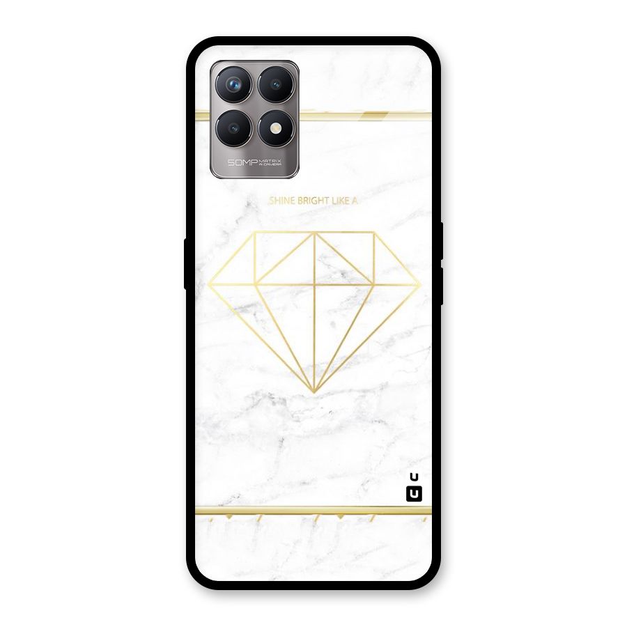 Bright Gold Diamond Glass Back Case for Realme Narzo 50