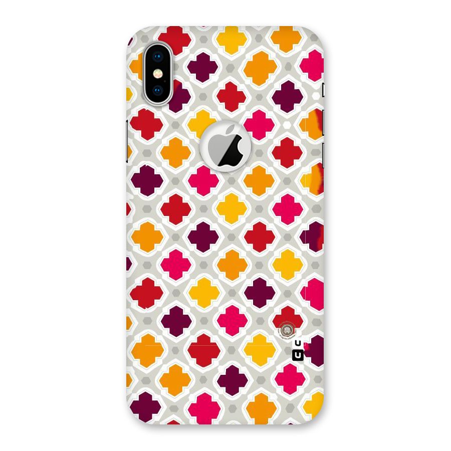 Bright Pattern Back Case for iPhone X Logo Cut
