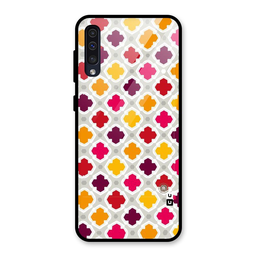 Bright Pattern Glass Back Case for Galaxy A50