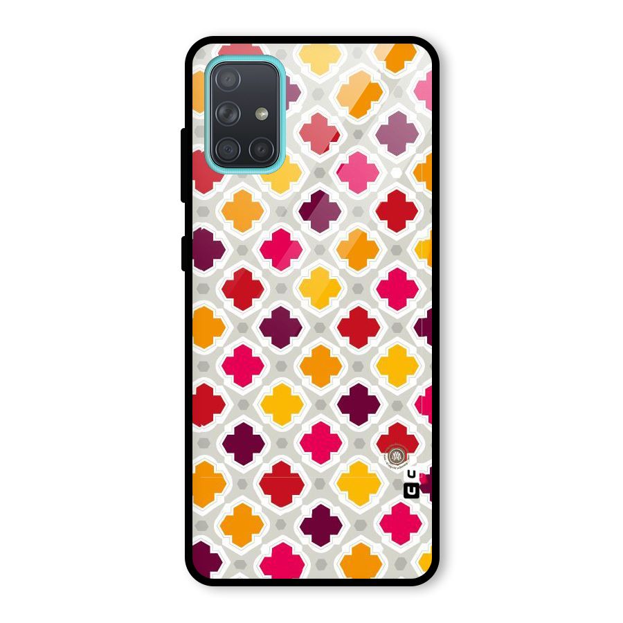 Bright Pattern Glass Back Case for Galaxy A71