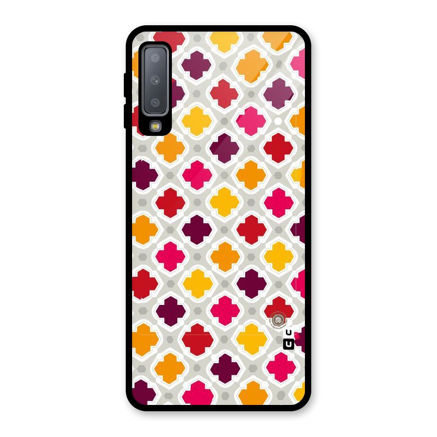 Bright Pattern Glass Back Case for Galaxy A7 (2018)
