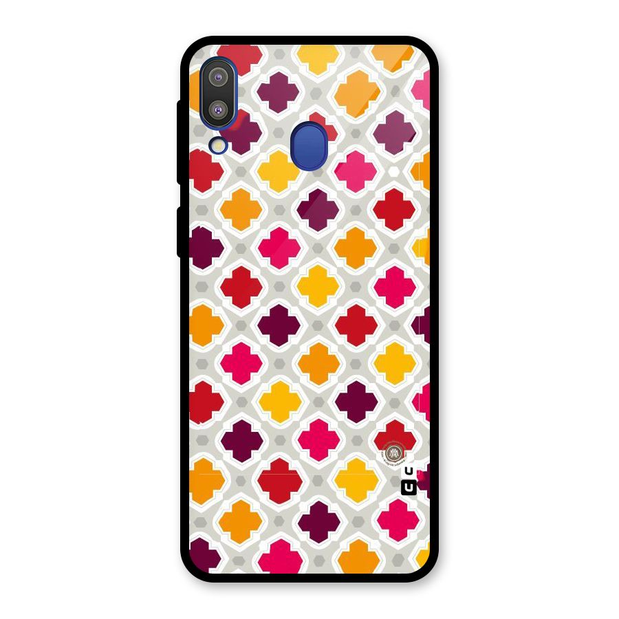 Bright Pattern Glass Back Case for Galaxy M20
