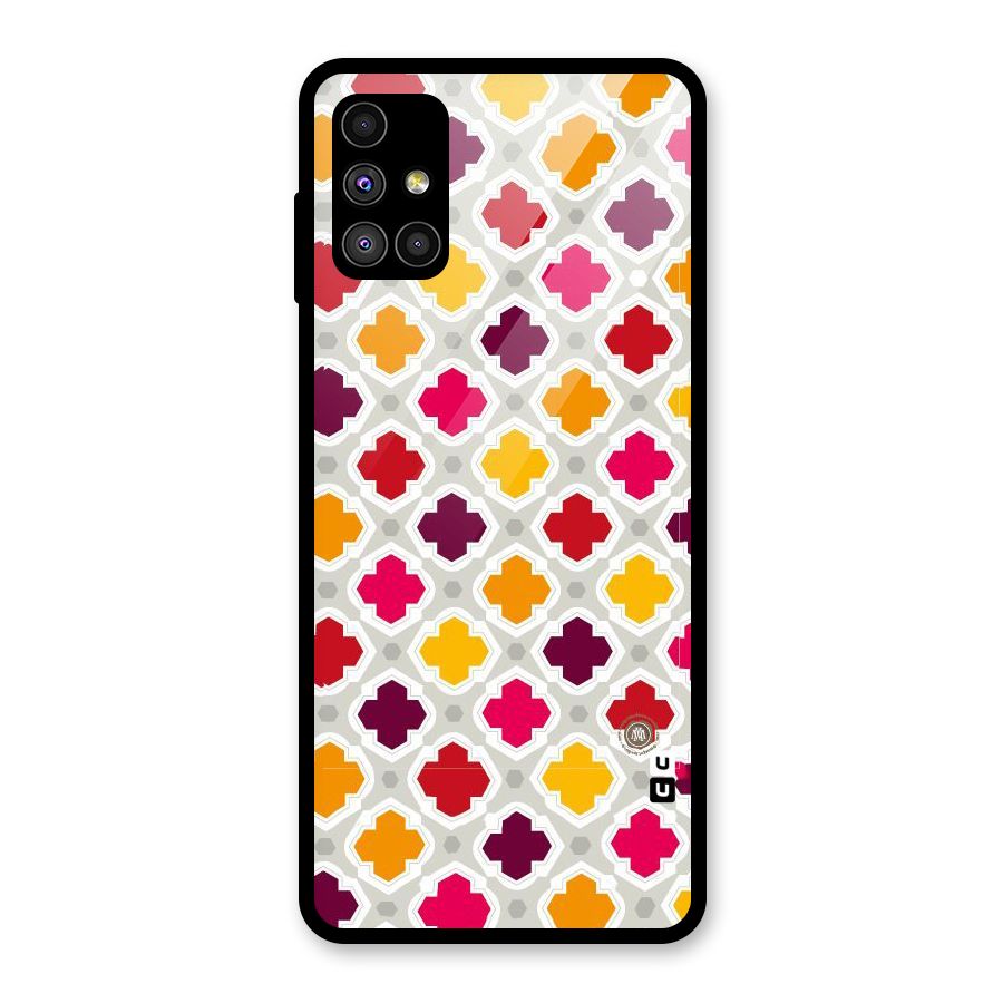 Bright Pattern Glass Back Case for Galaxy M51