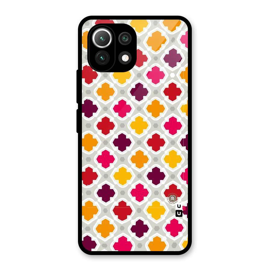Bright Pattern Glass Back Case for Mi 11 Lite