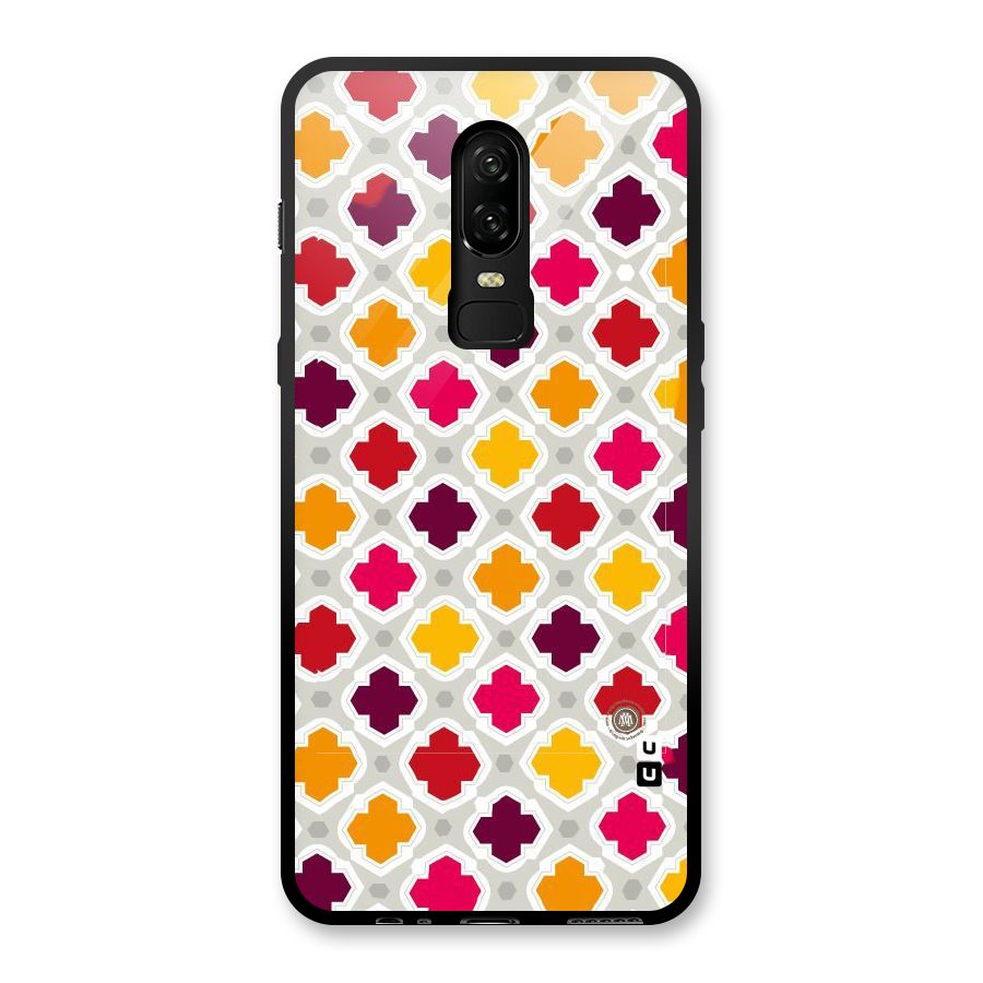 Bright Pattern Glass Back Case for OnePlus 6