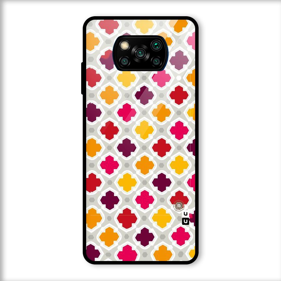 Bright Pattern Glass Back Case for Poco X3