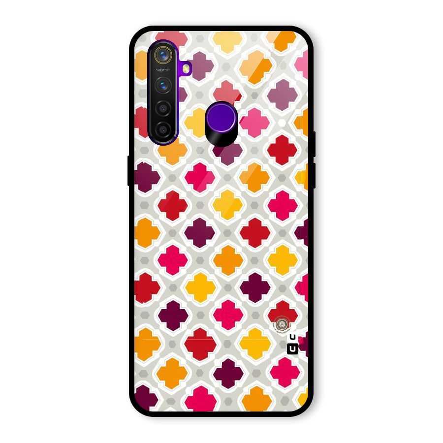 Bright Pattern Glass Back Case for Realme 5 Pro
