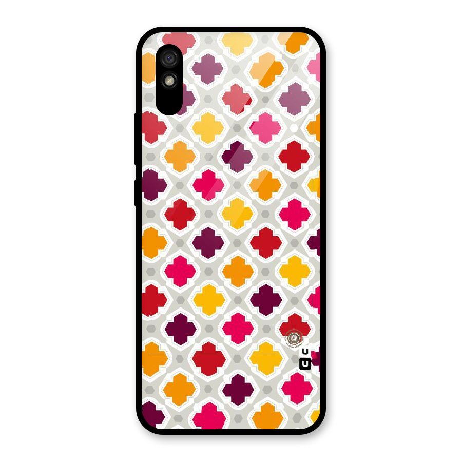 Bright Pattern Glass Back Case for Redmi 9i