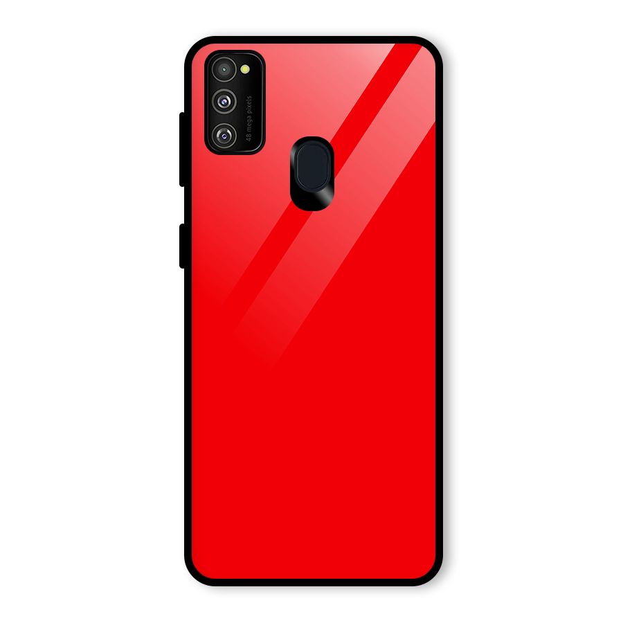 Bright Red Glass Back Case for Galaxy M30s