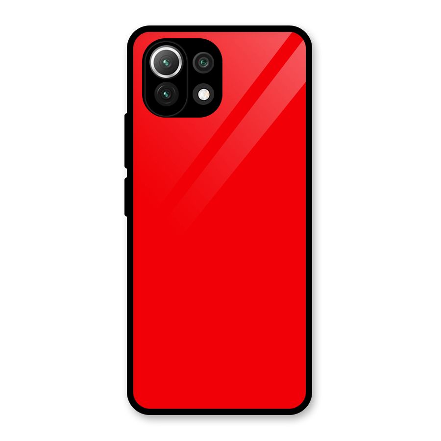 Bright Red Glass Back Case for Mi 11 Lite