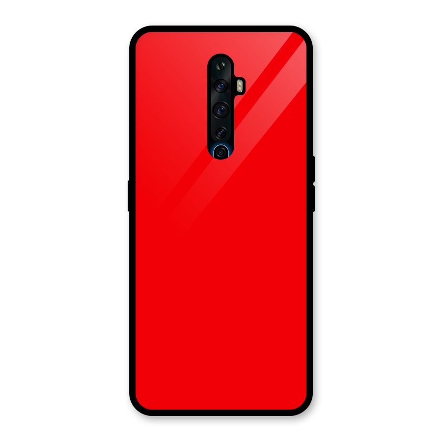 Bright Red Glass Back Case for Oppo Reno2 F