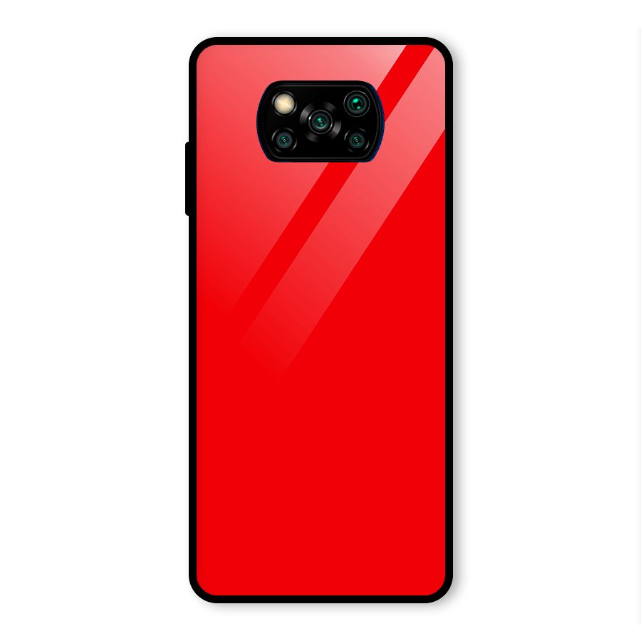 Bright Red Glass Back Case for Poco X3 Pro