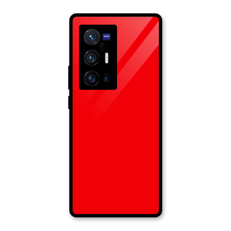 Bright Red Glass Back Case for Vivo X70 Pro Plus