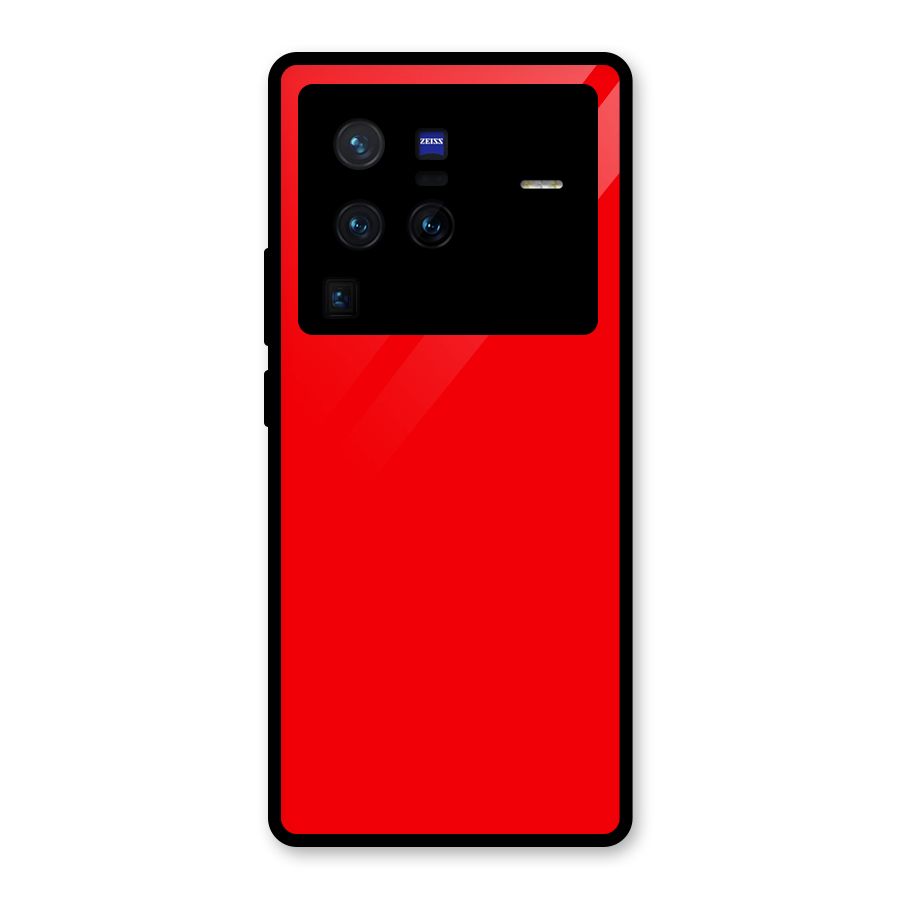 Bright Red Glass Back Case for Vivo X80 Pro