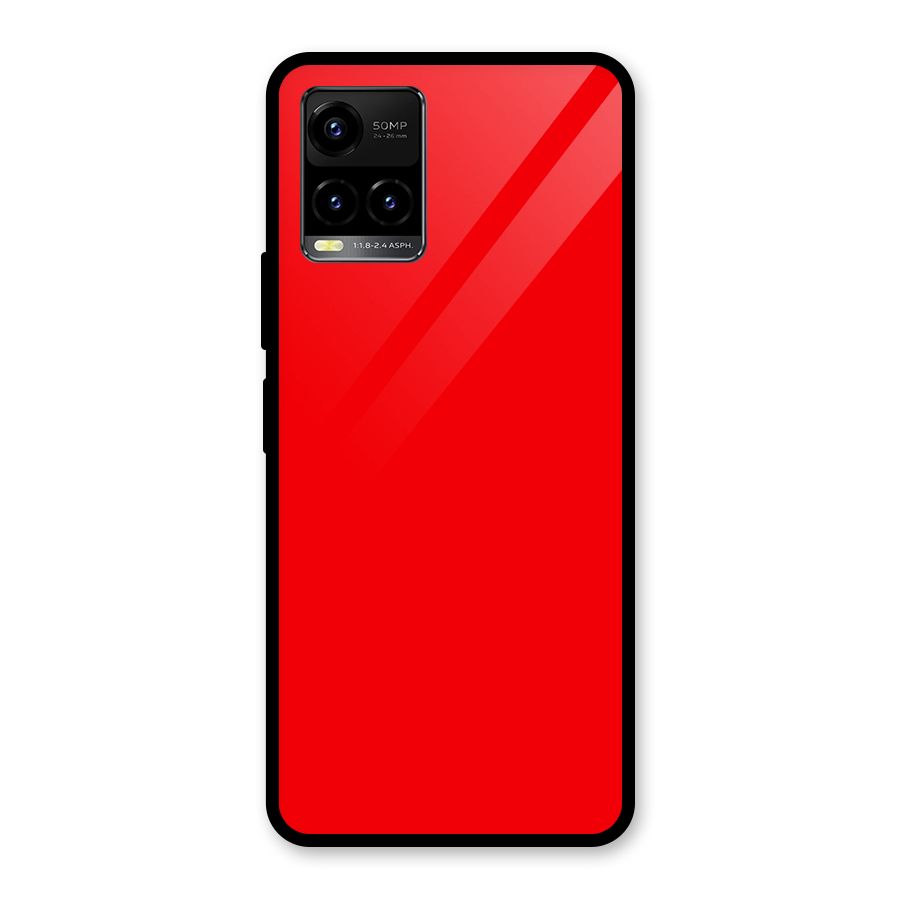 Bright Red Glass Back Case for Vivo Y21T