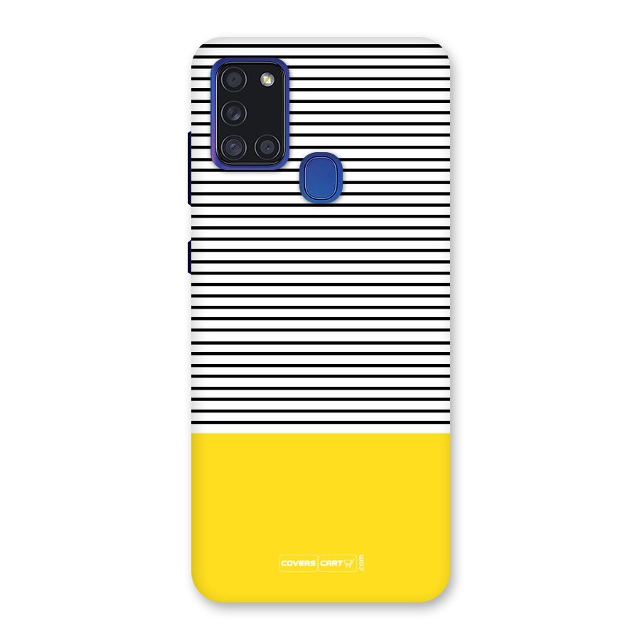 Bright Yellow Stripes Back Case for Galaxy A21s