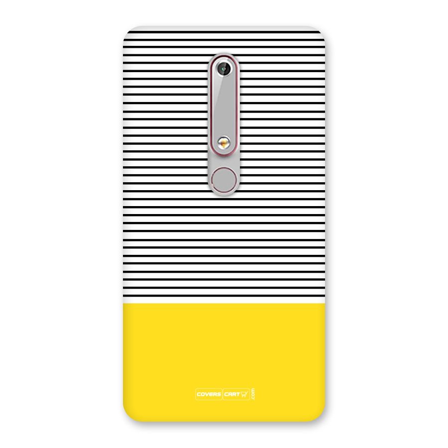 Bright Yellow Stripes Back Case for Nokia 6.1
