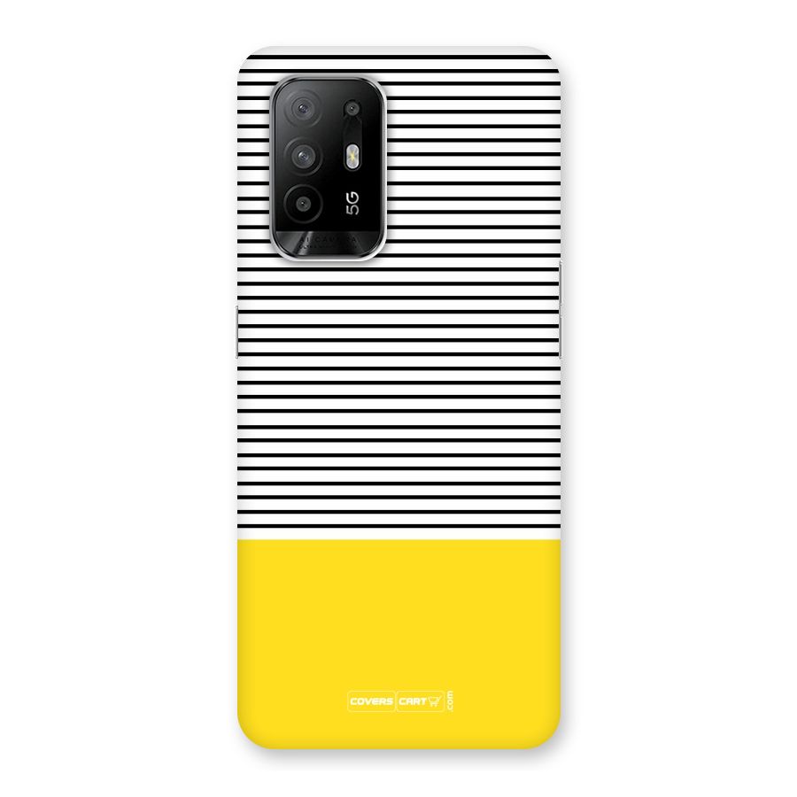 Bright Yellow Stripes Back Case for Oppo F19 Pro Plus 5G