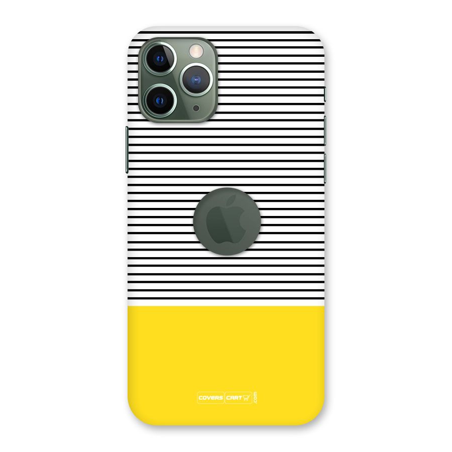 Bright Yellow Stripes Back Case for iPhone 11 Pro Logo  Cut