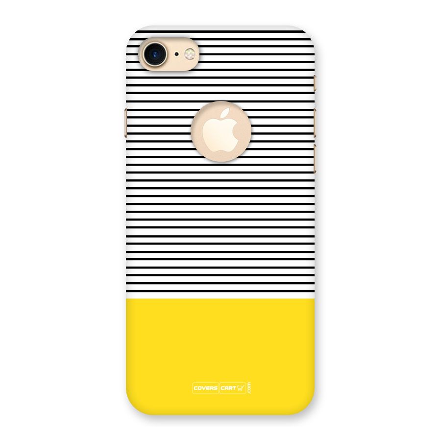 Bright Yellow Stripes Back Case for iPhone 7 Logo Cut