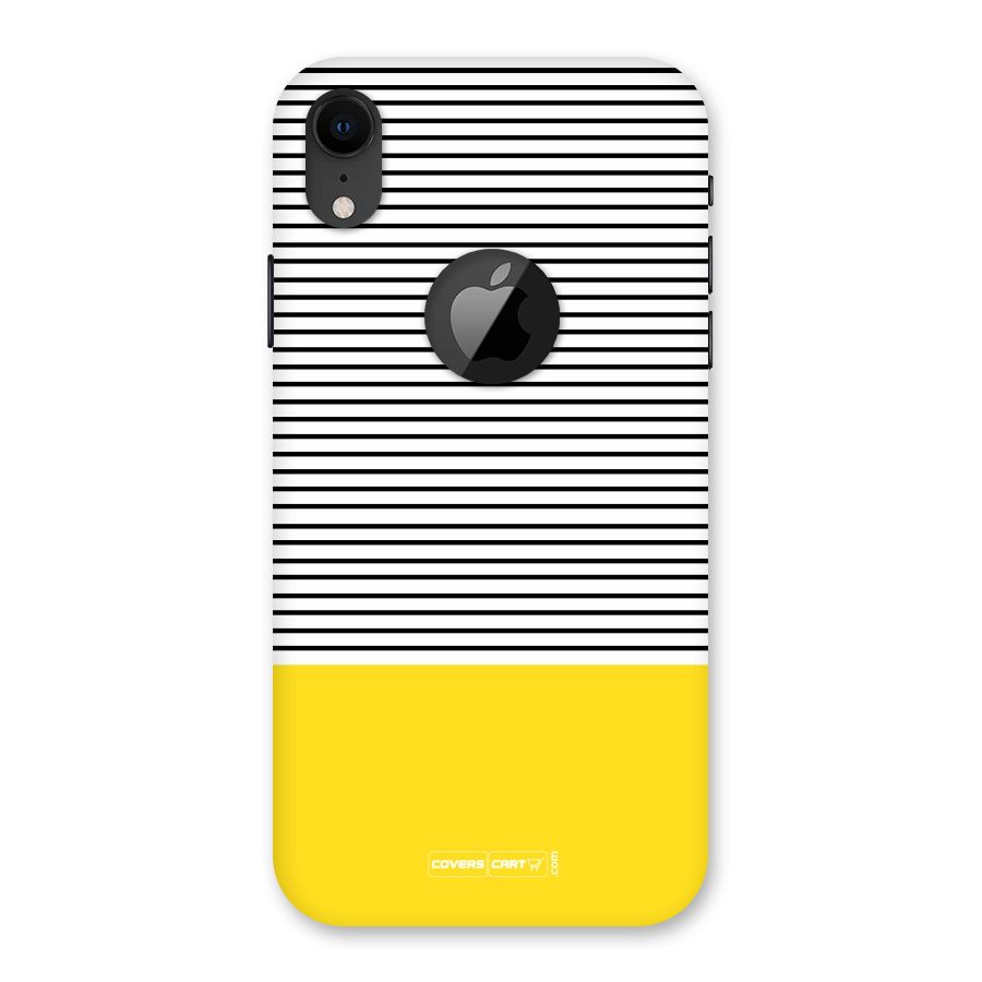 Bright Yellow Stripes Back Case for iPhone XR Logo Cut