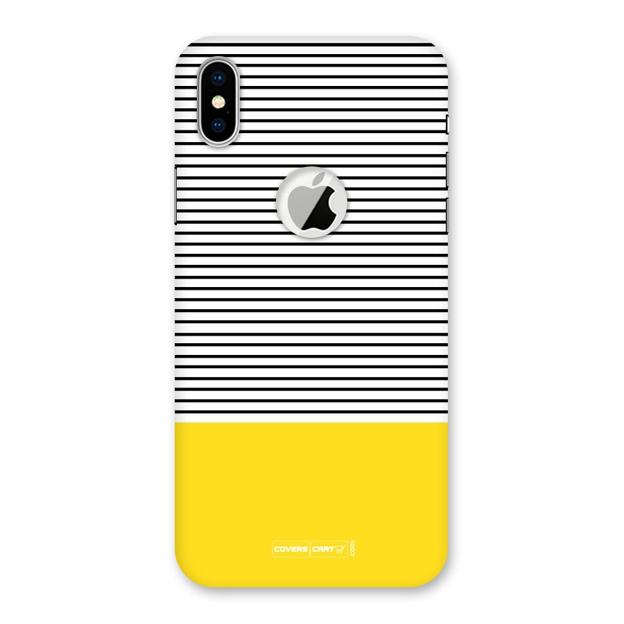 Bright Yellow Stripes Back Case for iPhone XS Logo Cut