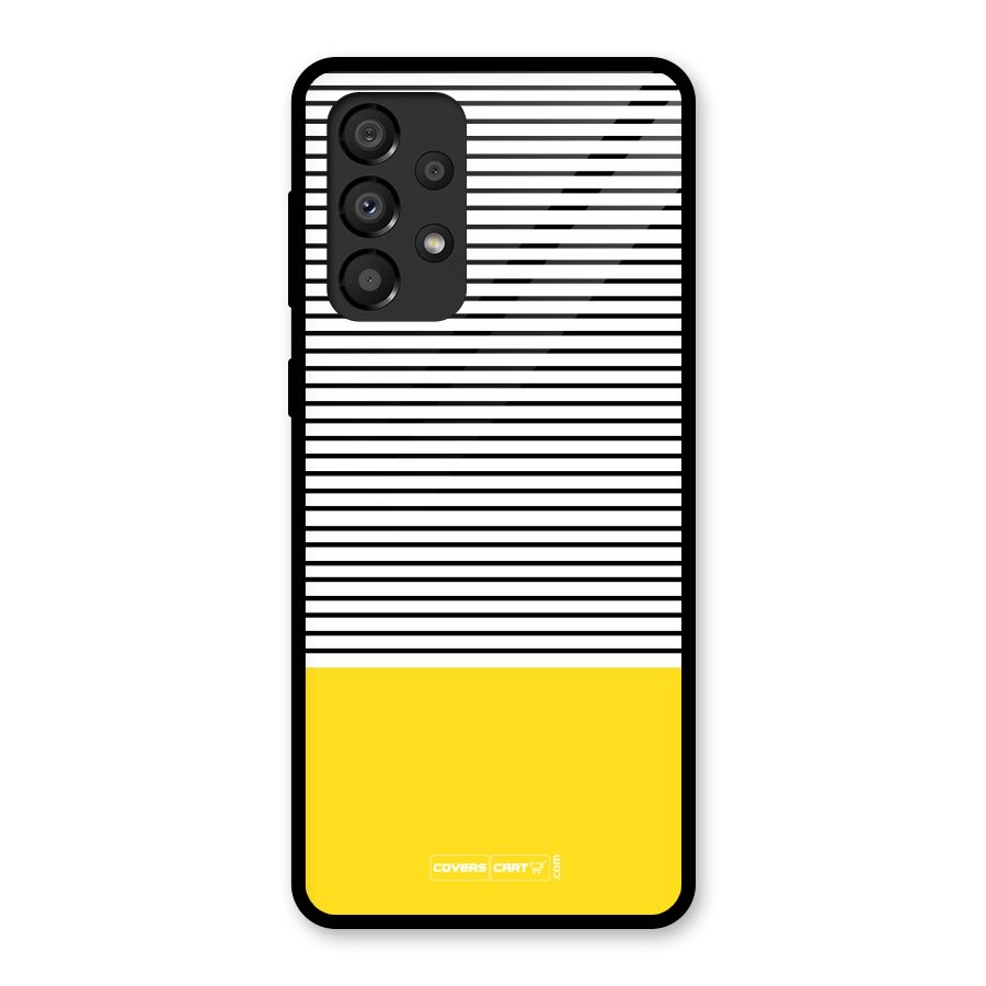 Bright Yellow Stripes Glass Back Case for Galaxy A33 5G