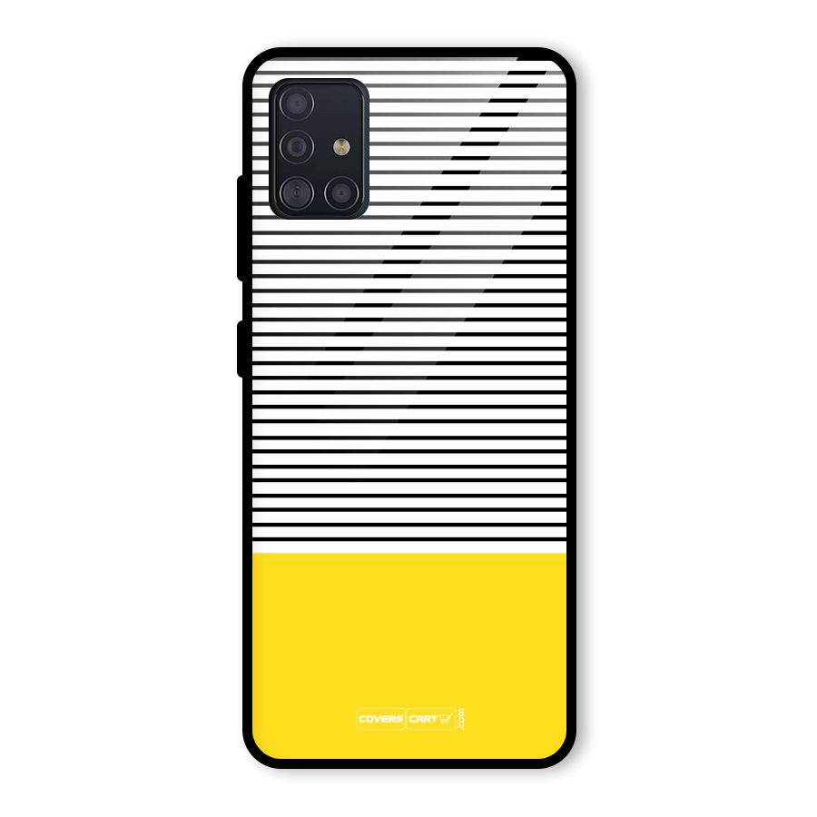 Bright Yellow Stripes Glass Back Case for Galaxy A51