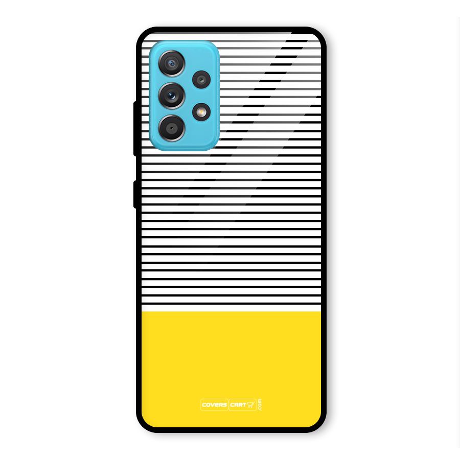 Bright Yellow Stripes Glass Back Case for Galaxy A52