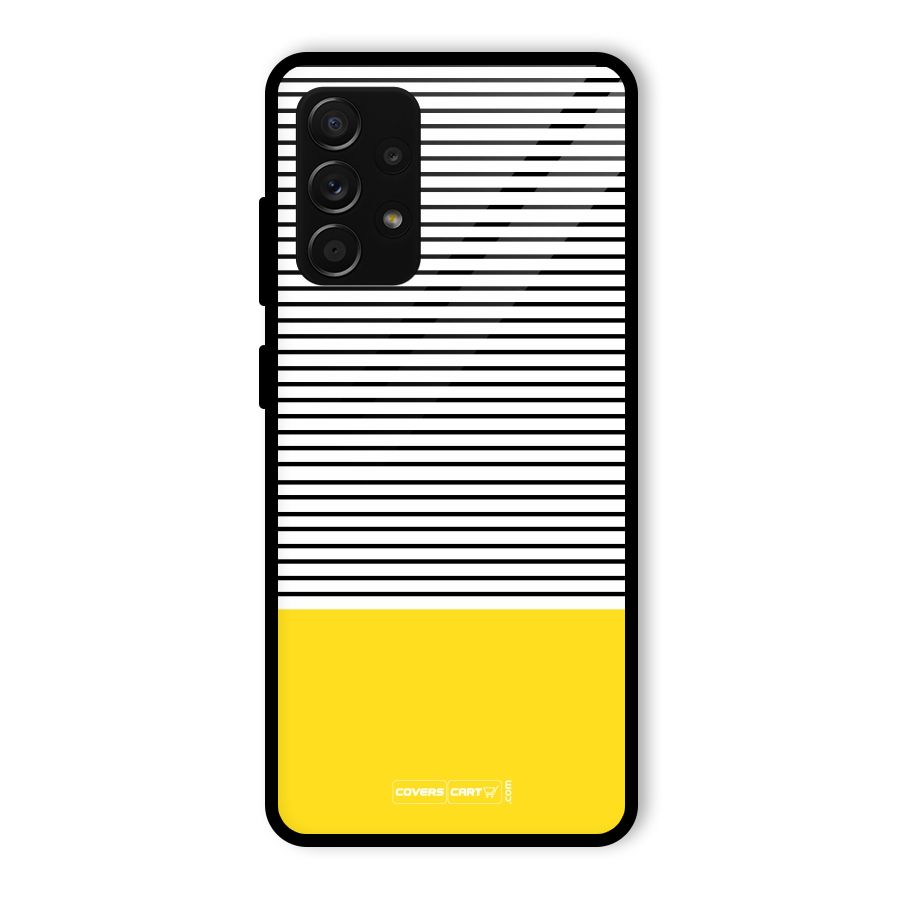 Bright Yellow Stripes Glass Back Case for Galaxy A53 5G