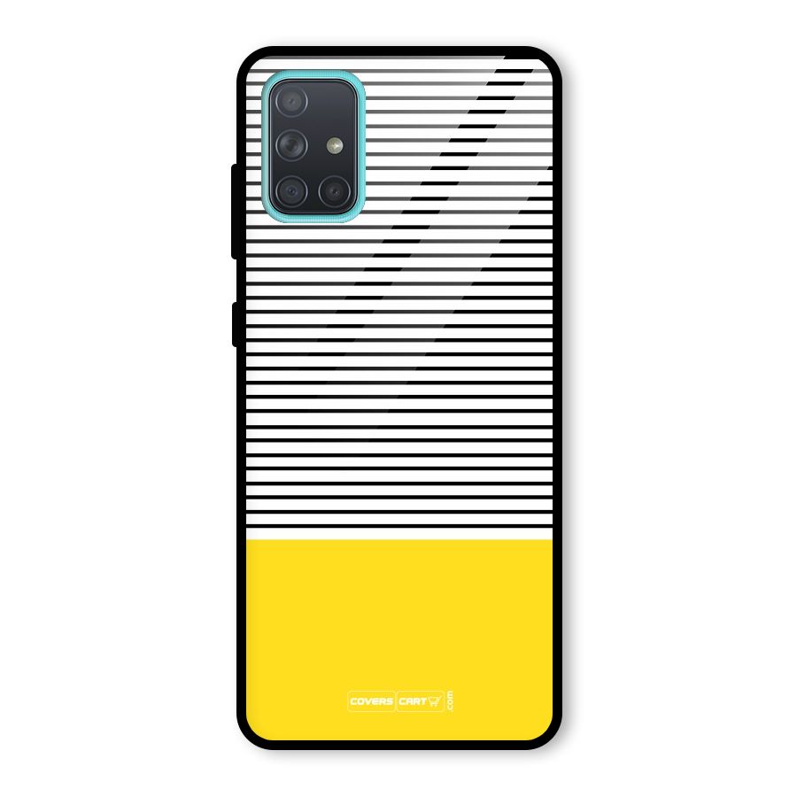 Bright Yellow Stripes Glass Back Case for Galaxy A71