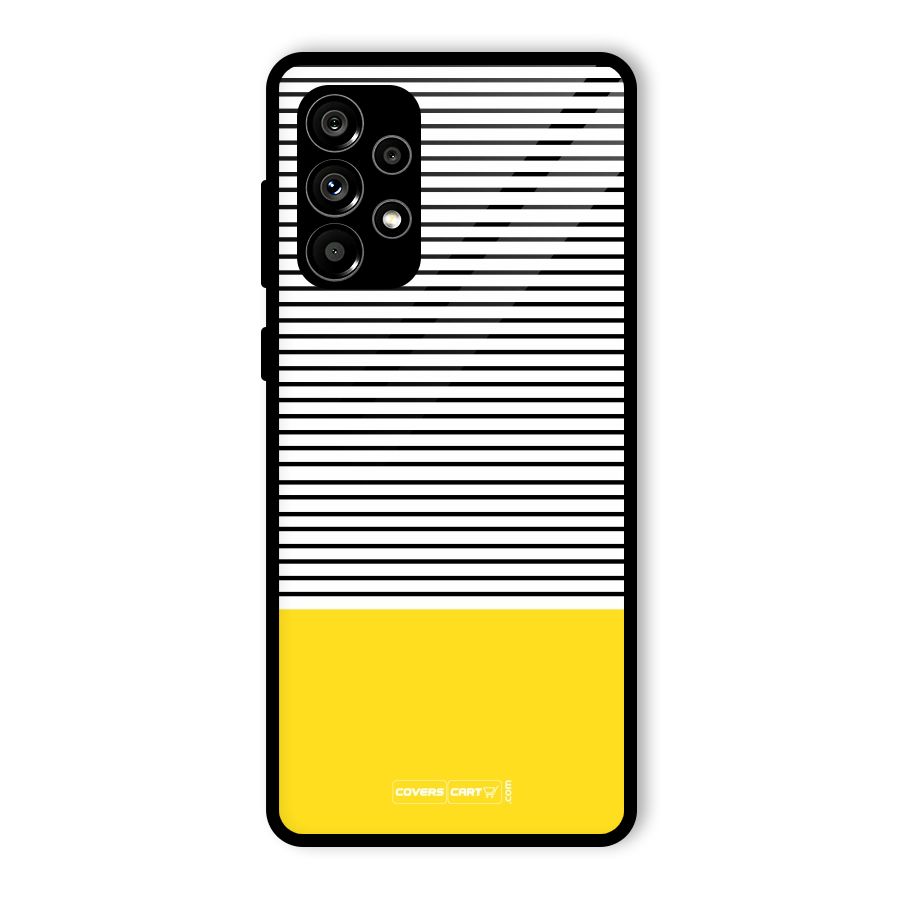Bright Yellow Stripes Glass Back Case for Galaxy A73 5G