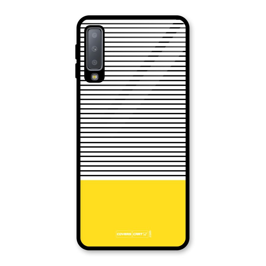 Bright Yellow Stripes Glass Back Case for Galaxy A7 (2018)