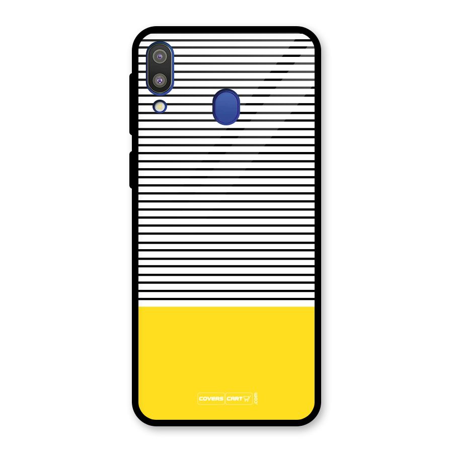 Bright Yellow Stripes Glass Back Case for Galaxy M20