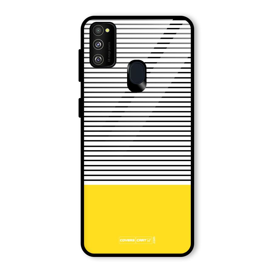 Bright Yellow Stripes Glass Back Case for Galaxy M30s