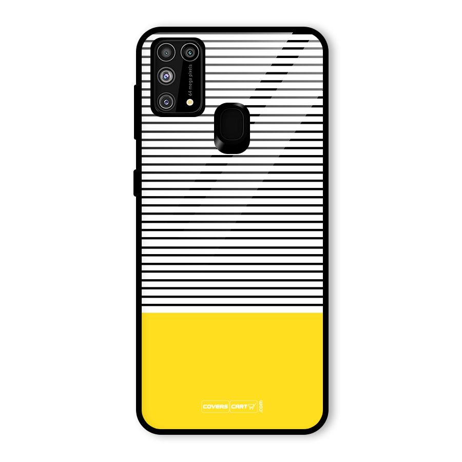 Bright Yellow Stripes Glass Back Case for Galaxy M31