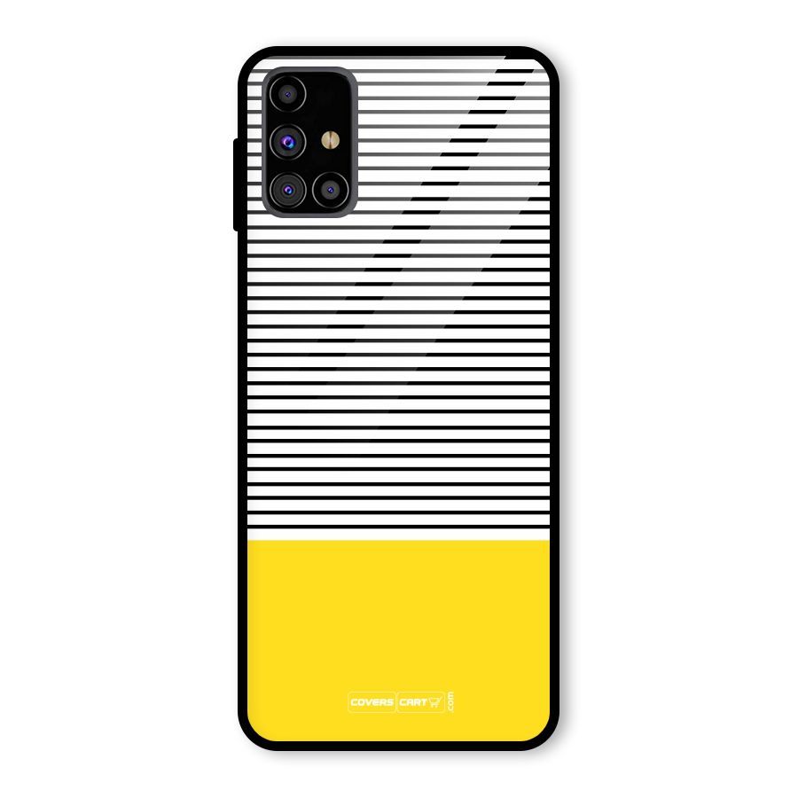 Bright Yellow Stripes Glass Back Case for Galaxy M31s