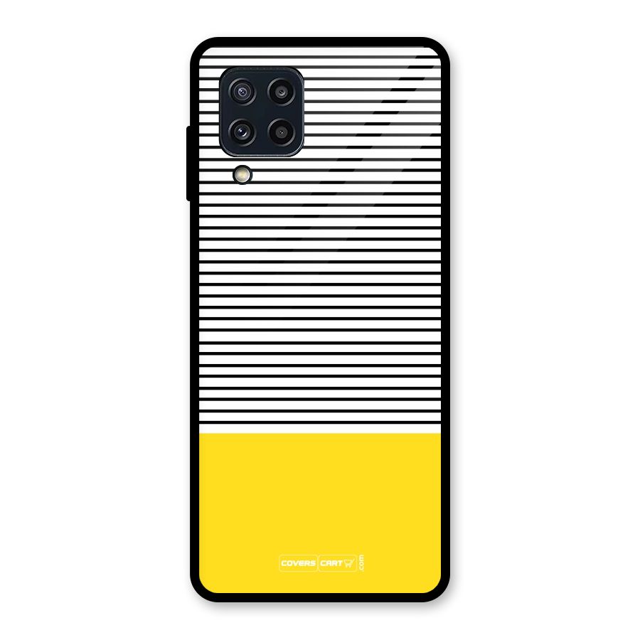 Bright Yellow Stripes Glass Back Case for Galaxy M32