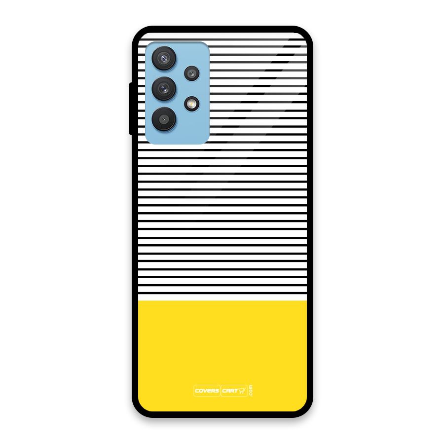 Bright Yellow Stripes Glass Back Case for Galaxy M32 5G