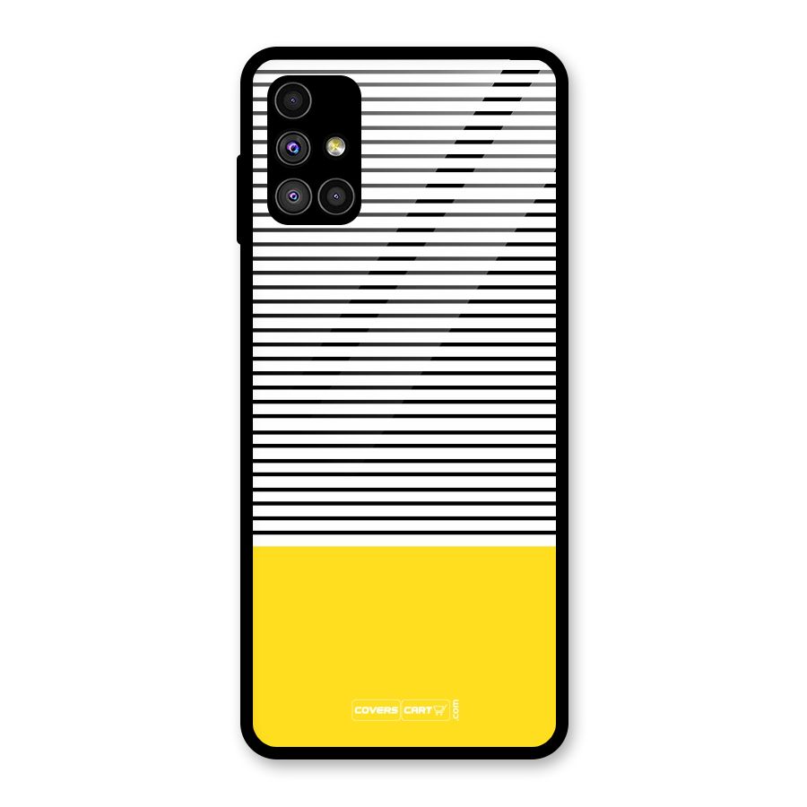 Bright Yellow Stripes Glass Back Case for Galaxy M51