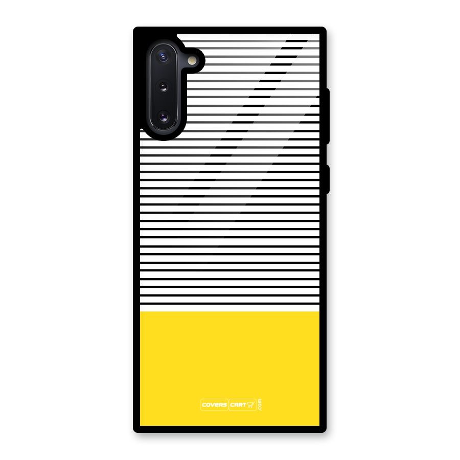 Bright Yellow Stripes Glass Back Case for Galaxy Note 10