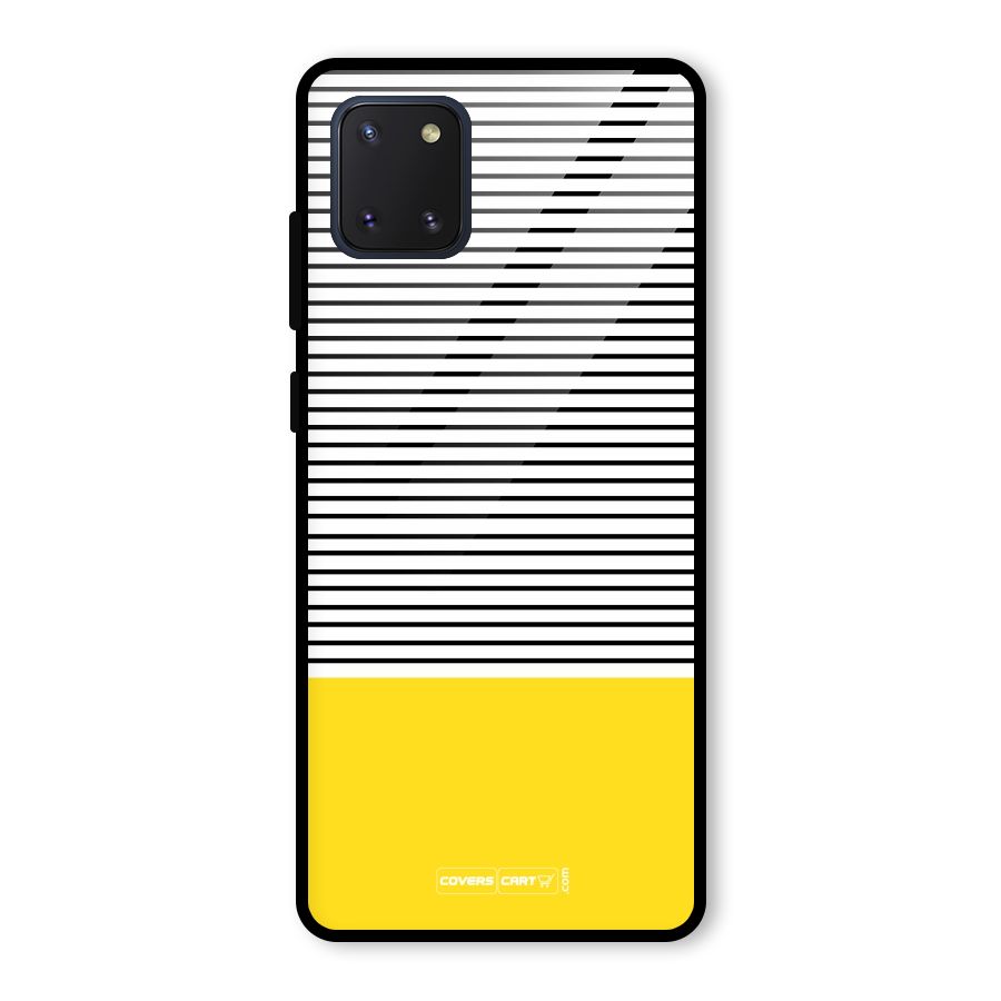 Bright Yellow Stripes Glass Back Case for Galaxy Note 10 Lite